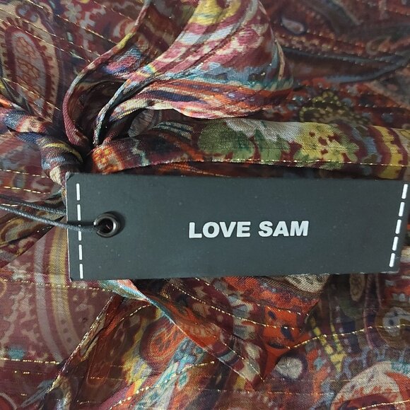 NWT Love Sam Sheer Paisley Print Blouse - Picture 4 of 12